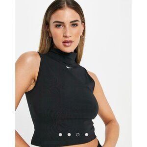 NIKE WOMENS SLEEVELESS MOCK BLACK TOP Large